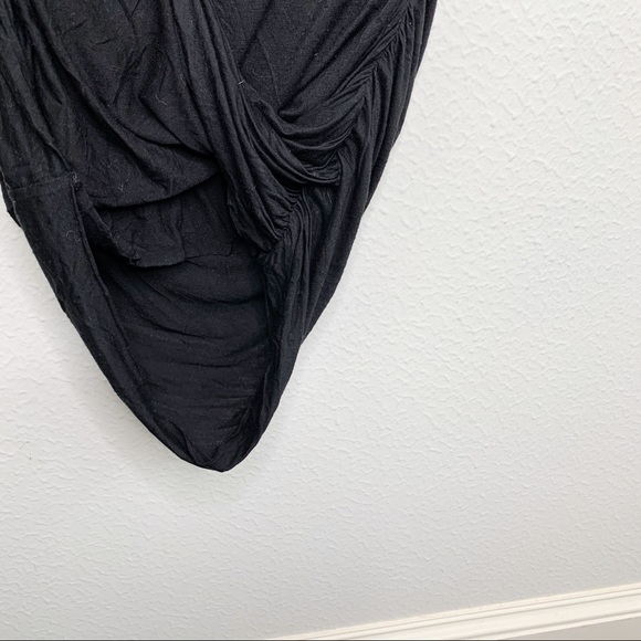 Velvet Black Lace Ruched Dress Medium A26 C38 - Picture 5 of 8